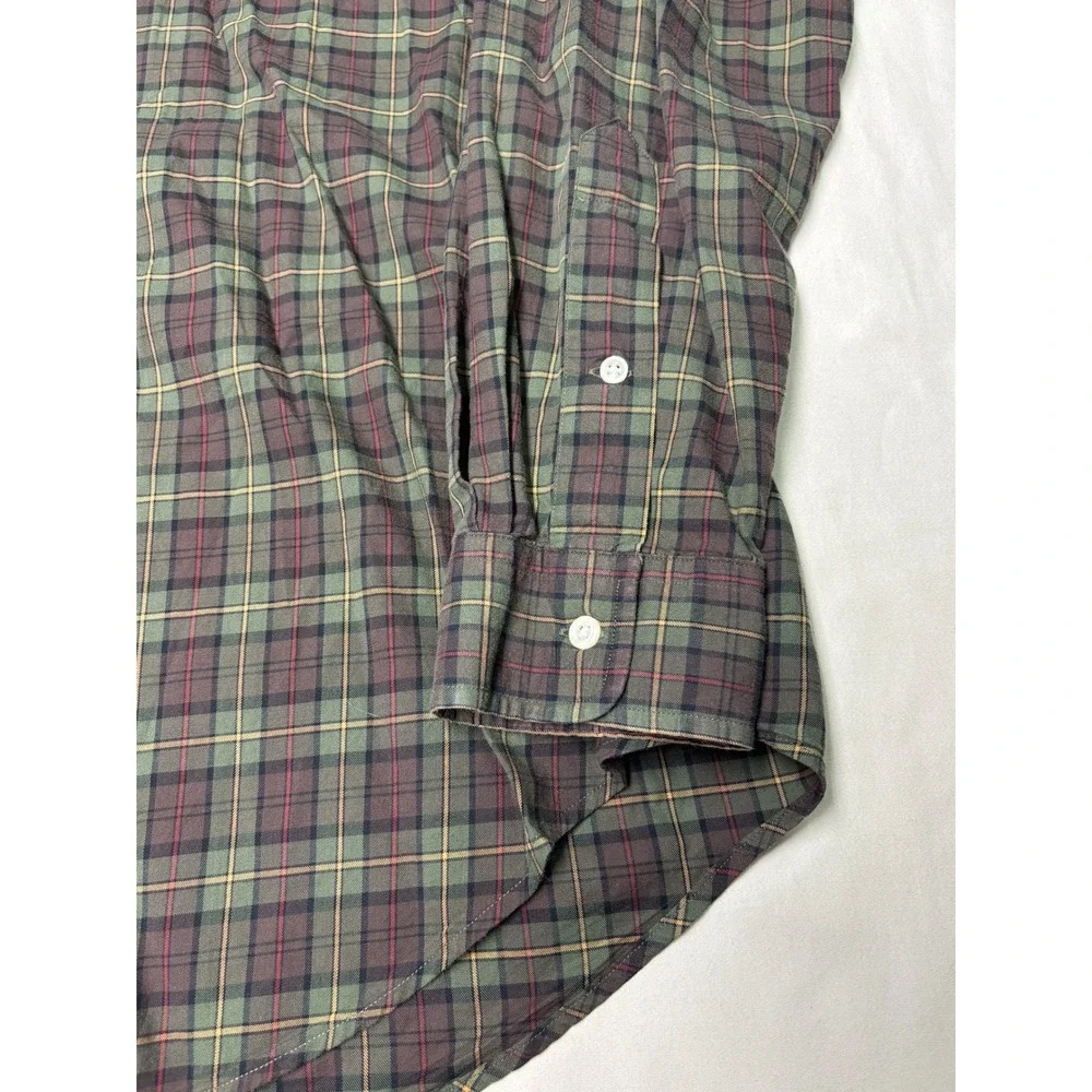 Polo Ralph Lauren Classic Fit Plaid Button Down Shirt Mens Large Green Maroon